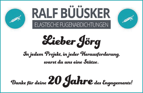 Glückwunschanzeige von Jörg  von Nordwest-Zeitung
