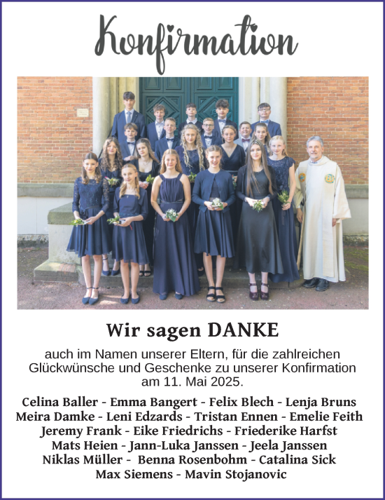 Glückwunschanzeige von Konfirmation  von BM