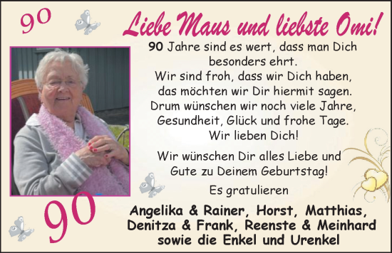 Glückwunschanzeige von Maus  von EZ