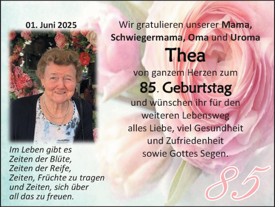 Glückwunschanzeige von Thea  von EZ