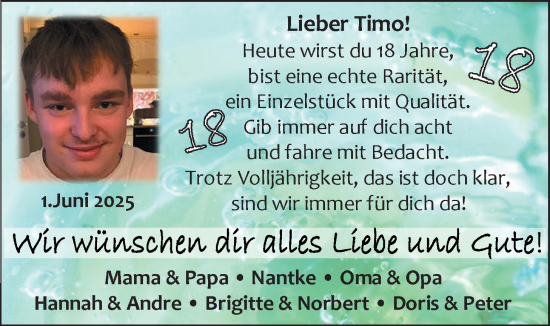 Glückwunschanzeige von Timo  von EZ