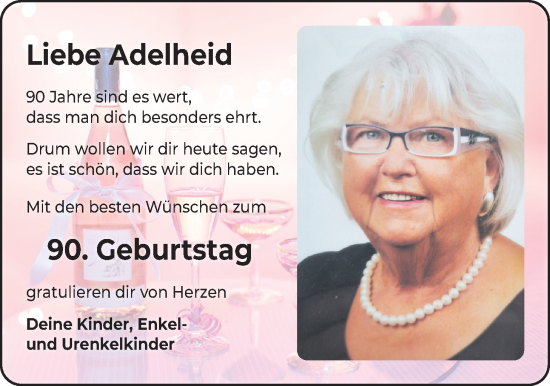 Glückwunschanzeige von Adelheid  von BM