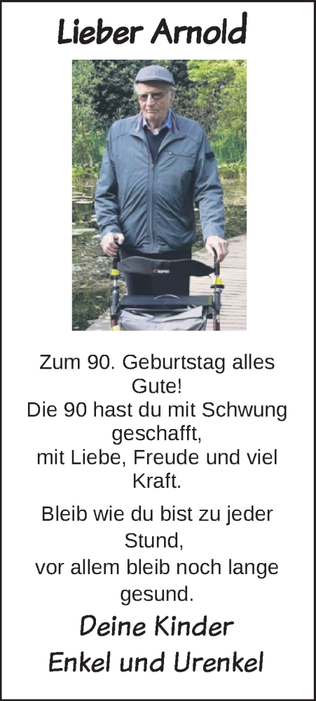 Glückwunschanzeige von Arnold  von Nordwest-Zeitung