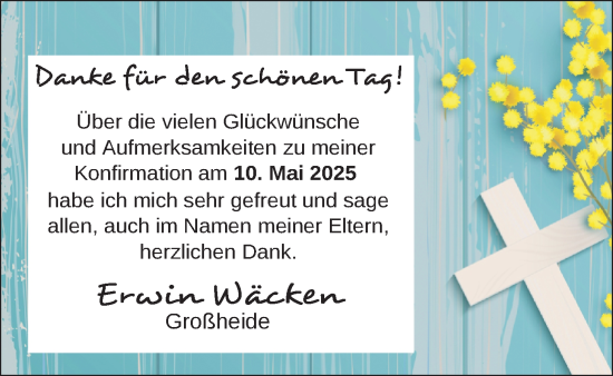 Glückwunschanzeige von Danke für den schönen Tag  von EZ