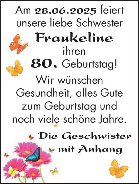 Glückwunschanzeige von Fraukeline  von EZ