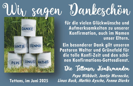 Glückwunschanzeige von Konfirmation  von BM
