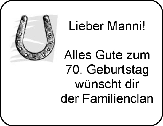 Glückwunschanzeige von Manni  von EZ