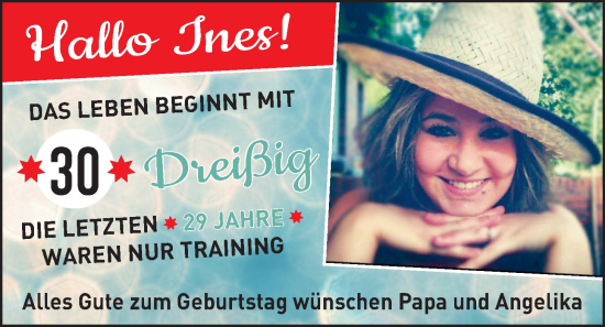 Glückwunschanzeige von Ines  von EZ