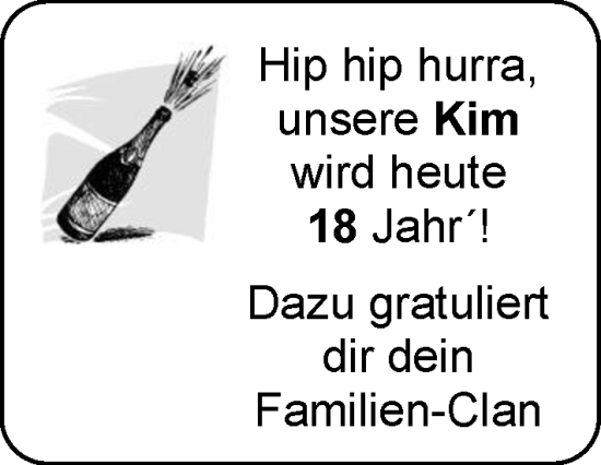 Glückwunschanzeige von Kim  von EZ