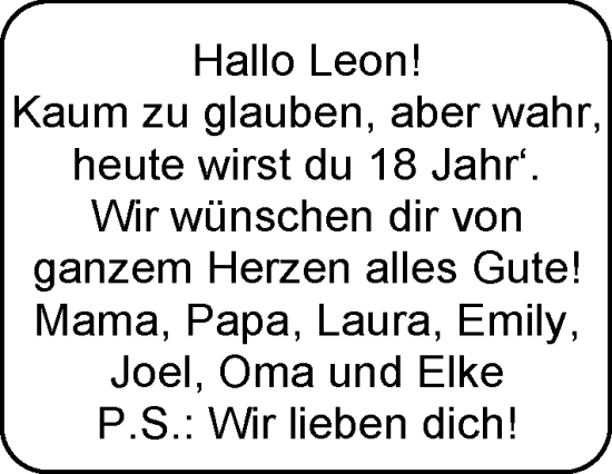 Glückwunschanzeige von Leon  von EZ