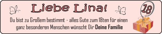 Glückwunschanzeige von Lina  von EZ