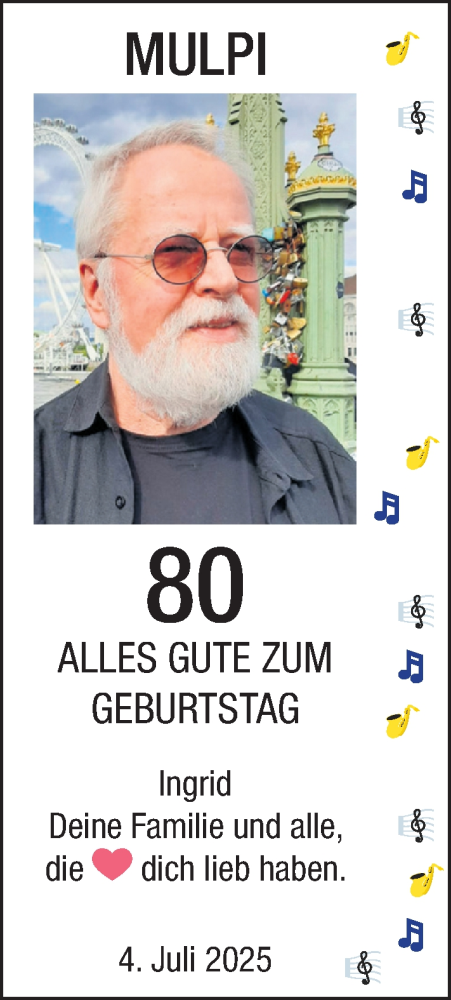 Glückwunschanzeige von Mulpi  von Nordwest-Zeitung