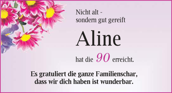 Glückwunschanzeige von Aline  von BM
