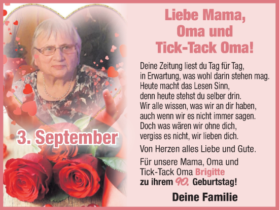 Glückwunschanzeige von Brigitte  von EZ