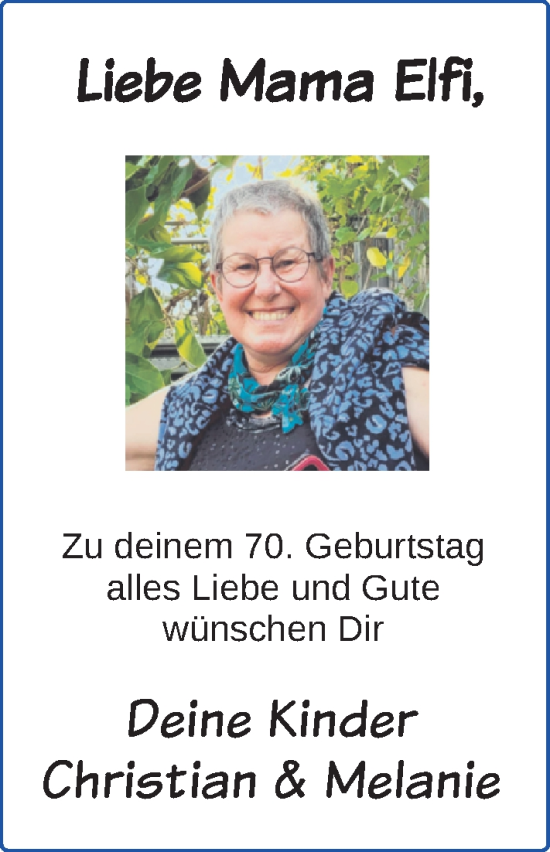 Glückwunschanzeige von Elfi  von BM