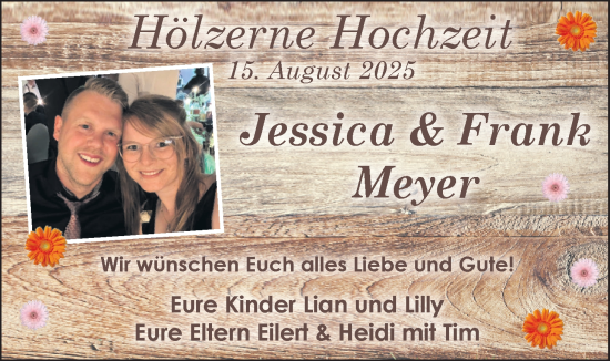 Glückwunschanzeige von Jessica und Frank Meyer von EZ