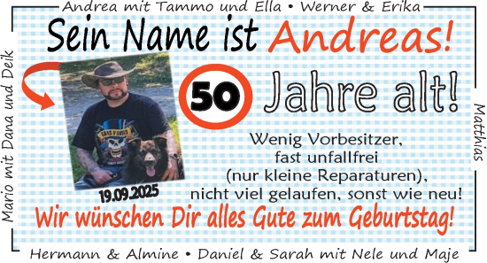 Glückwunschanzeige von Andreas  von EZ