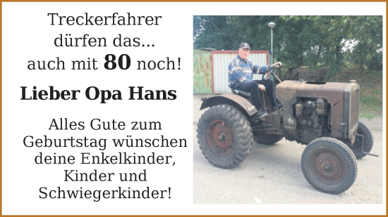 Glückwunschanzeige von Hans Gerdes von Nordwest-Zeitung