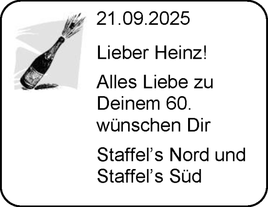 Glückwunschanzeige von Heinz  von EZ