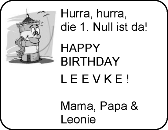 Glückwunschanzeige von Leevke  von EZ