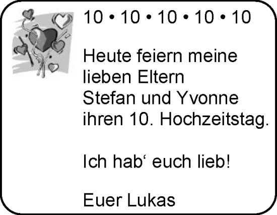 Glückwunschanzeige von Stefan und Yvonne  von EZ
