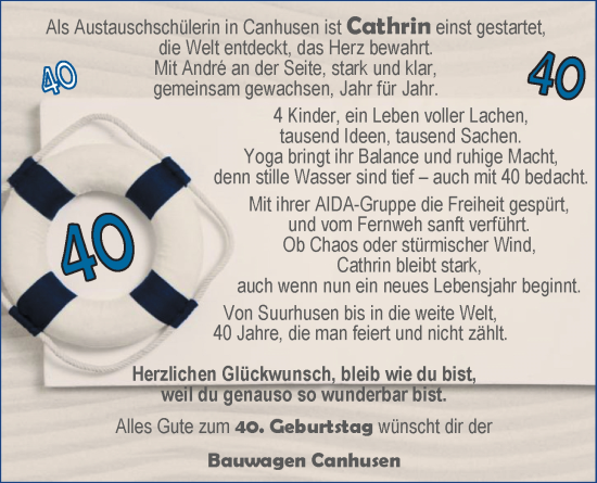 Glückwunschanzeige von Cathrin  von EZ