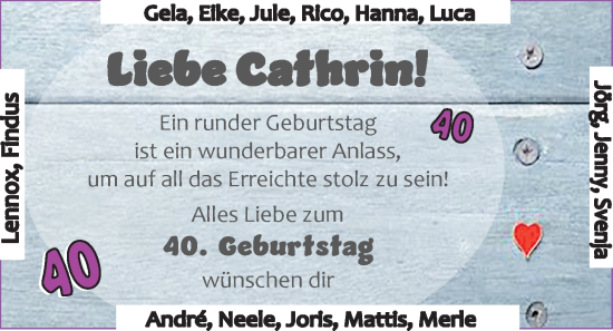 Glückwunschanzeige von Cathrin  von EZ