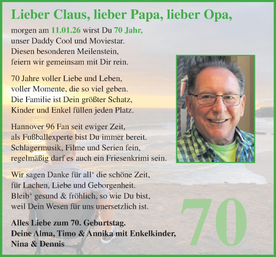 Glückwunschanzeige von Claus  von EZ