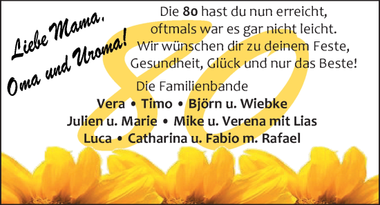 Glückwunschanzeige von Mama, Oma und Uroma  von EZ