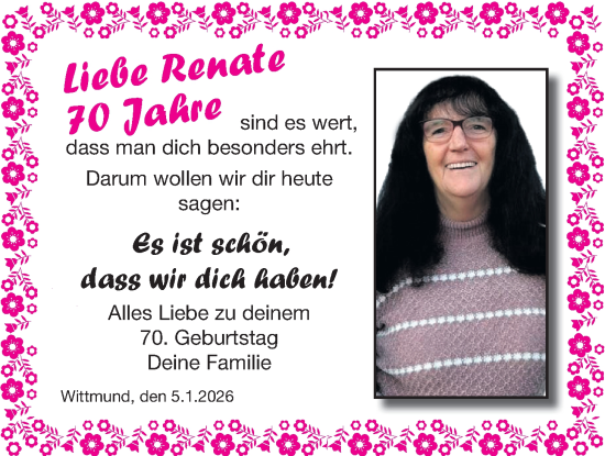 Glückwunschanzeige von Renate  von BM