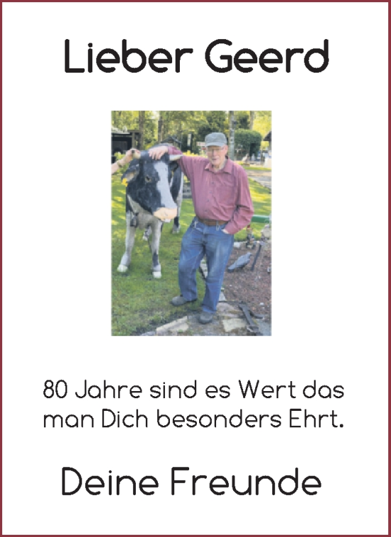 Glückwunschanzeige von Geerd  von EZ