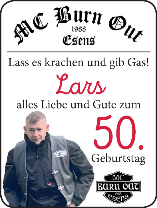 Glückwunschanzeige von Lars  von BM