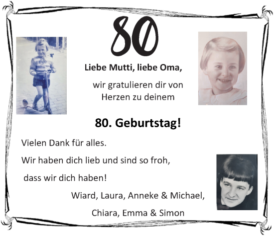 Glückwunschanzeige von Oma  von EZ